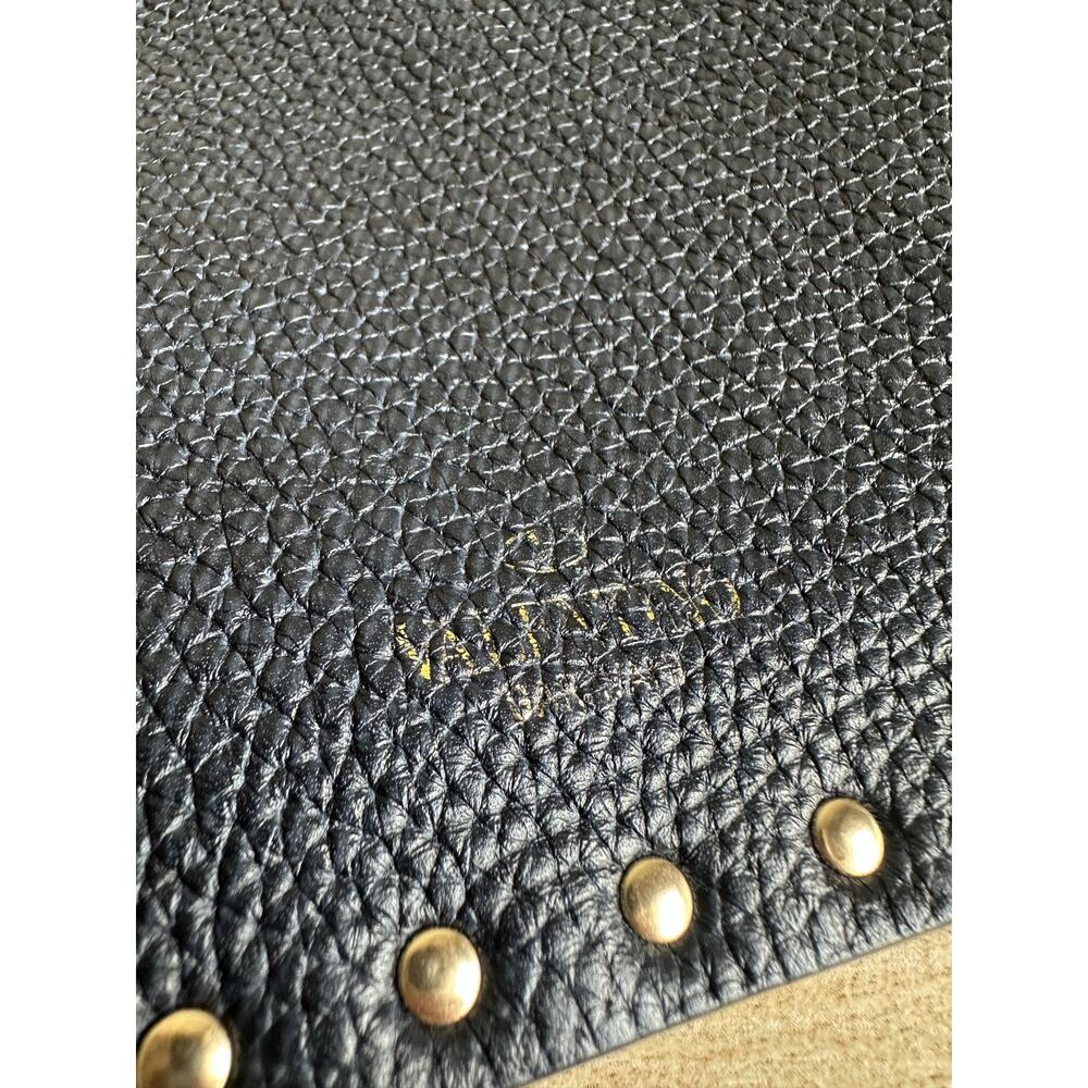 Valentino Rockstud Small Pebbled Leather Clutch Pouch Black - Picture 7 of 14